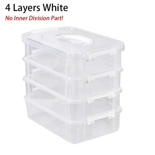 4pcs Extra Large Stackable Clear Plastic Storage Boxes with Lid, Large Capacity Household Containers, Multipurpose Organizer for Sundries, Cosmetics, Stationery, Kitchen Items, Desktop Goods And Practical Home Space Saving Storage