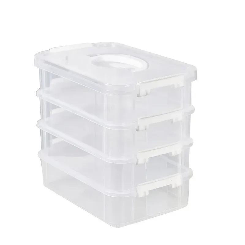 4pcs Extra Large Stackable Clear Plastic Storage Boxes with Lid, Large Capacity Household Containers, Multipurpose Organizer for Sundries, Cosmetics, Stationery, Kitchen Items, Desktop Goods And Practical Home Space Saving Storage