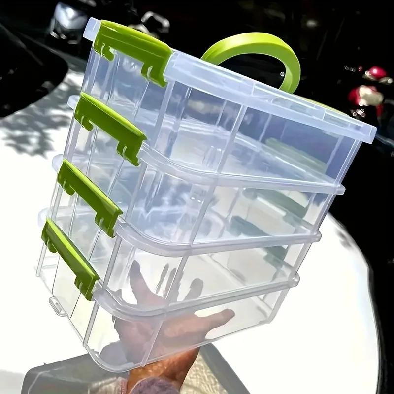 4pcs Extra Large Stackable Clear Plastic Storage Boxes with Lid, Large Capacity Household Containers, Multipurpose Organizer for Sundries, Cosmetics, Stationery, Kitchen Items, Desktop Goods And Practical Home Space Saving Storage