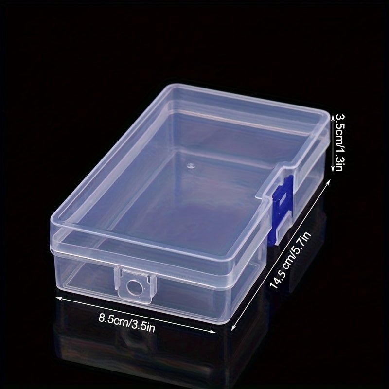 4pcs Clear Plastic Storage Boxes with Secure Blue Latches, Waterproof Stackable Organizer for Beads, Earrings, Jewelry & Small Items - Durable Transparent Rectangular Containers, Jewelry Organizer Storage, Highquality Plastic