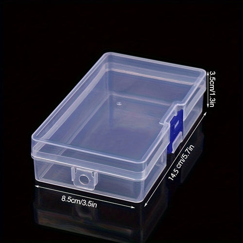 4pcs Clear Plastic Storage Boxes with Secure Blue Latches, Waterproof Stackable Organizer for Beads, Earrings, Jewelry & Small Items - Durable Transparent Rectangular Containers, Jewelry Organizer Storage, Highquality Plastic